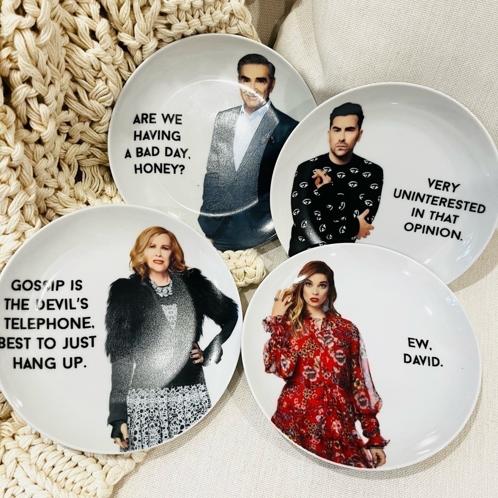 NEW Schitt’s Creek TV Show Collectible Ceramic Plates Unique Fun Holiday Gift